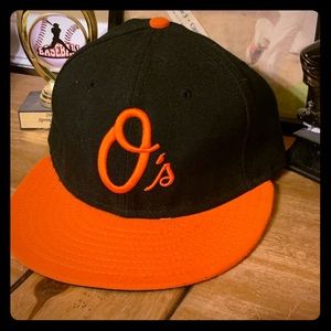 Black/Orange Orioles fitted flat bill
